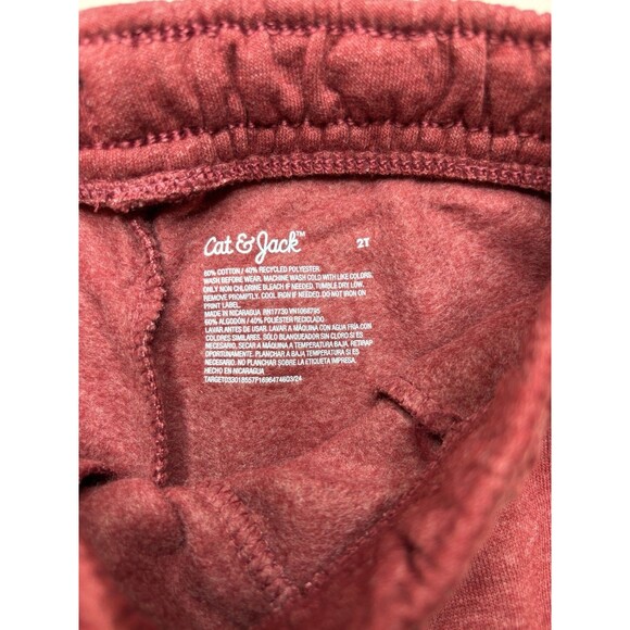 Cat & Jack™ Maroon Toddler Jogger Pants 2T - Elastic Drawstring Waist NWT - Picture 4 of 7